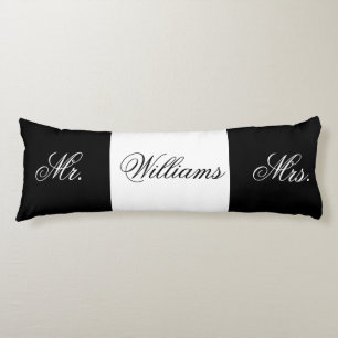 Custom Mr. & Mrs. Black and White Body Pillow
