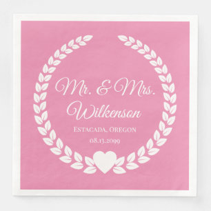 Custom Mr. & Mrs. Bride and Groom Newlywed  Paper Napkin