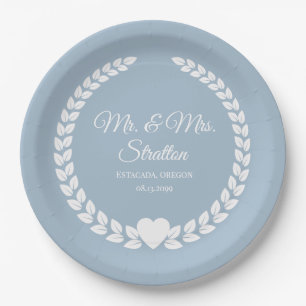 Custom Mr. & Mrs. Bride and Groom Newlywed Paper Plate