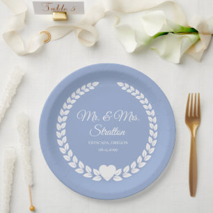 Custom Mr. & Mrs. Bride and Groom Newlywed Paper Plate