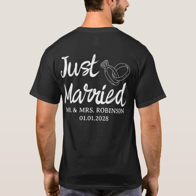Custom Mr. & Mrs. Couple Shirts, Newlyweds Gift T-Shirt (Back)