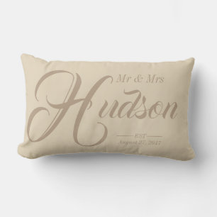 Custom Mr & Mrs Neutral Wedding Pillow