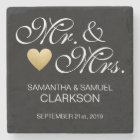 Custom MR. & MRS. White Black Heart Wedding Favour