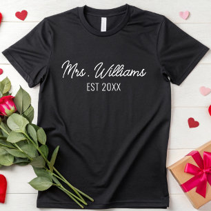 Custom Mrs Bride To Be Personalized Engagement T-Shirt