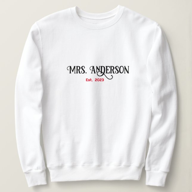 Custom Mrs. Christmas Sweatshirt - Personalised (Design Front)