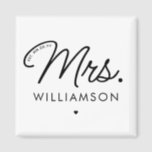 Custom Mrs. Est. Modern Elegant Script Newlywed Magnet<br><div class="desc">Personalised Mrs. Modern Elegant Script Newlywed New Couple Wedding Gifts!</div>