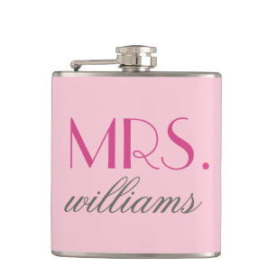 Custom Mrs. Wedding Flask Bride-to-Be Gifts
