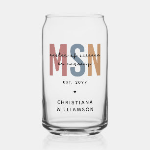 Custom MSN Master of Science in Nursing Graduation Can Glass