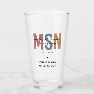 Custom MSN Master of Science in Nursing Graduation Glass