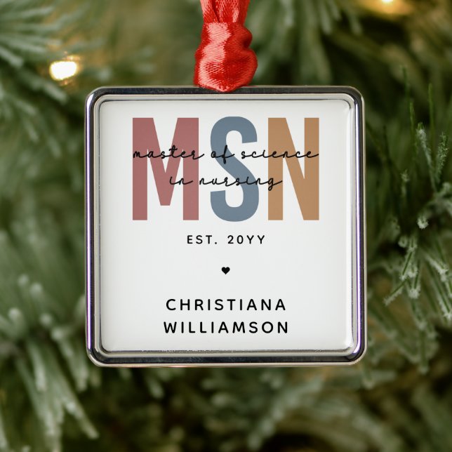 Custom MSN Master of Science in Nursing Graduation Metal Tree Decoration (Tree)