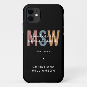 Custom MSW Master of Social Work Retro Graduation Case-Mate iPhone Case