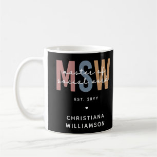 Custom MSW Master of Social Work Retro Graduation Coffee Mug