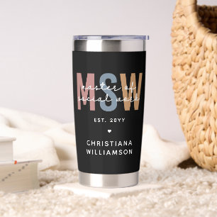 Custom MSW Master of Social Work Retro Graduation Insulated Tumbler