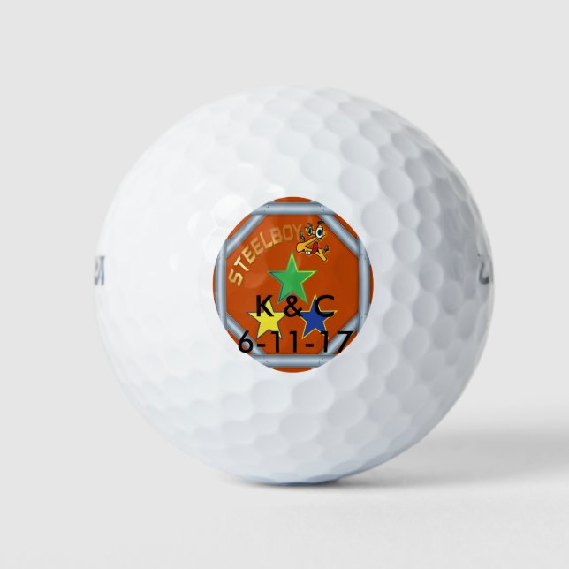 Custom MTFL SteelboyZ logo golf balls. Balls (Front)