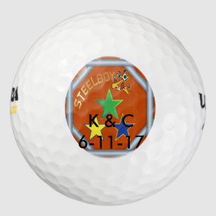 Custom MTFL SteelboyZ logo golf balls. Balls