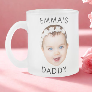 Custom Mug, Baby Mug, Dad Birthday Gift, Face Frosted Glass Coffee Mug