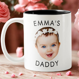 Custom Mug, Baby Mug, Dad Birthday Gift, Face Two-Tone Coffee Mug