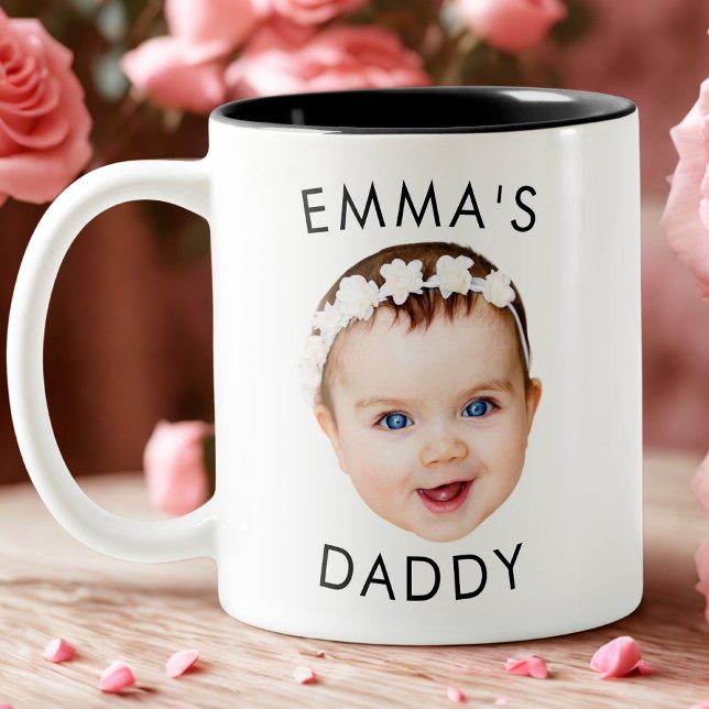 Custom Mug, Baby Mug, Dad Birthday Gift, Face Two-Tone Coffee Mug (Creator Uploaded)