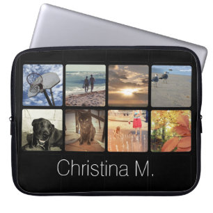 Custom Multi Photo Mosaic Picture Collage Laptop Sleeve