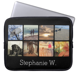 Custom Multi Photo Name Mosaic Picture Collage Laptop Sleeve