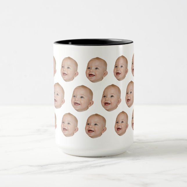 Custom Multiple Faces Birthday Gifts For Mum Dad Mug (Center)
