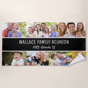 Custom Multiple photos family reunion keepsake Beach Towel
