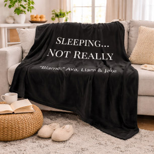 Custom Mum Black White Fleece Blanket