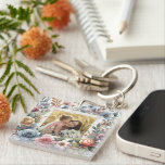 Custom Mum Daughter Best Friends Quote Floral Art Key Ring<br><div class="desc">Unique double-sided keychain customisable with a photo of a mother and daughter or son best friends on the front and a lovely short poem on the back. It's adorned with a colourful field flowers border decoration, making it a fun gift for Friendship Day, a birthday, Christmas stocking stuffer, or a...</div>