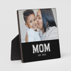 Custom Mum Established Modern Bold Photo Plaque