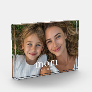 Custom Mum Established Modern Minimal Photo Block