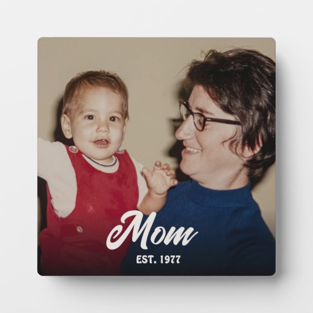 Custom Mum Established Modern Script Plaque (Front)