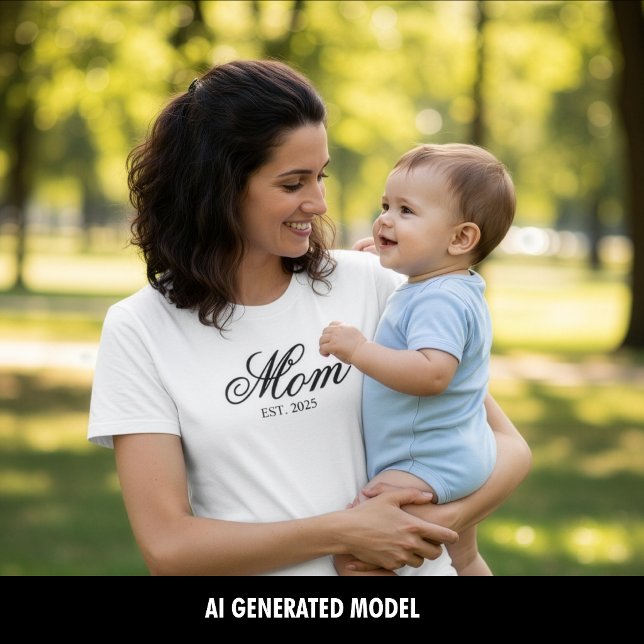 Custom Mum Established Year Script T-Shirt (Custom Mom Established Year Script T-Shirt)