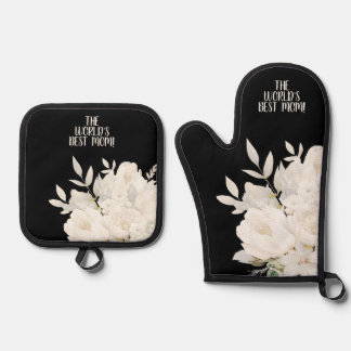 Custom Mum Happy Mother's Day Apron Oven Mitt & Pot Holder Set