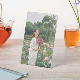 Custom Mum Photo Bouquet Pedestal Sign Personalise