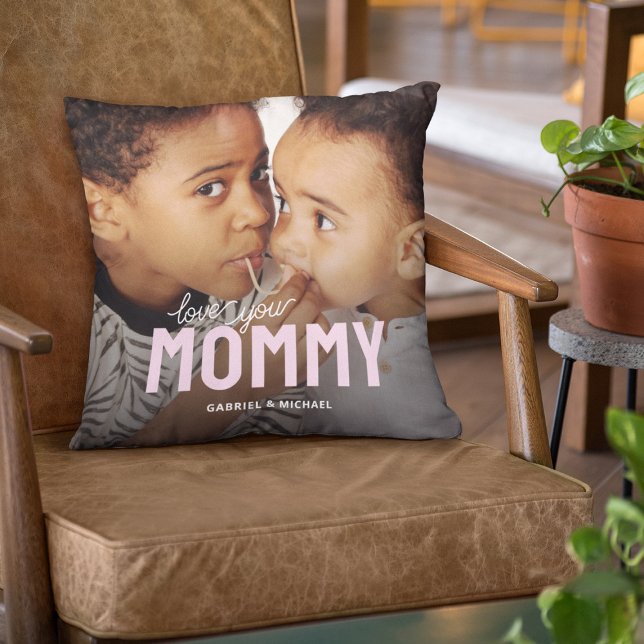 Custom Mum Photo Keepsake with Kids’ Names Cushion (Creator Uploaded)