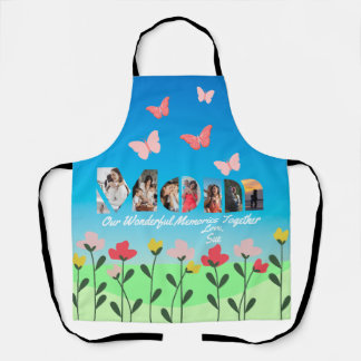 Custom Mum Photo With Flowers All-Over Print Apron