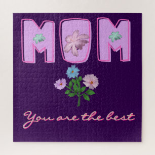 Custom Mum Typography Design,  Jigsaw Puzzle