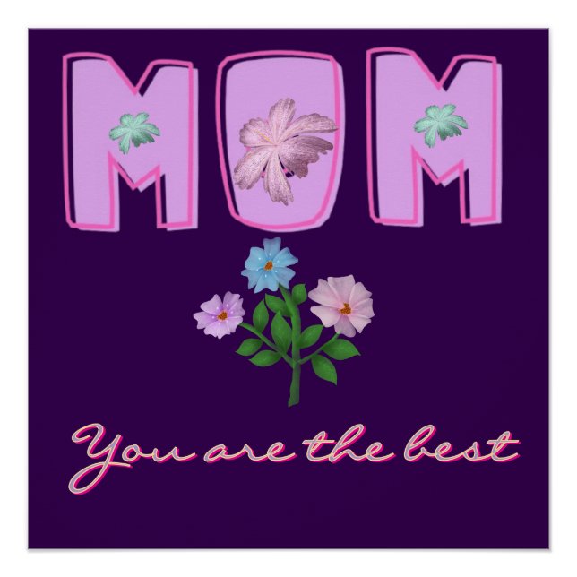 Custom Mum Typography Design,  Poster (Front)