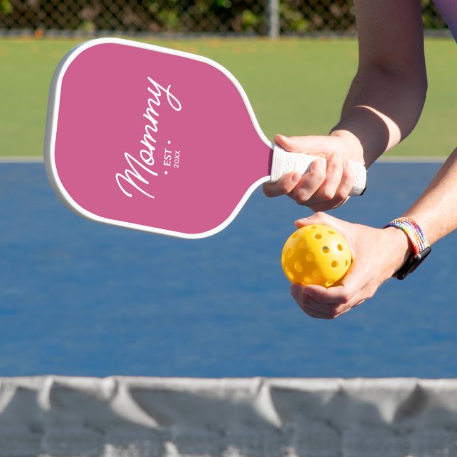 Custom Mummy Established Year Pink Pickleball Paddle (Insitu)