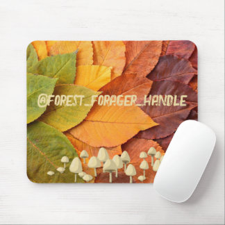 CUSTOM Mushroom autumn forest leaves mousepad