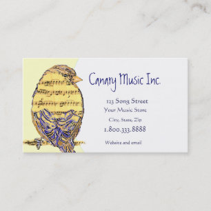 Custom Music & Bird Business Card