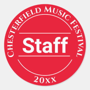 Custom Music Festival Staff Identification Classic Round Sticker