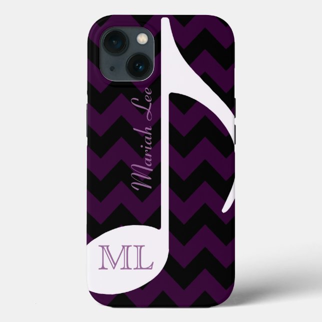 custom music note & chevron stripes Case-Mate iPhone case (Back)