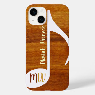custom music note on wood Case-Mate iPhone 14 case