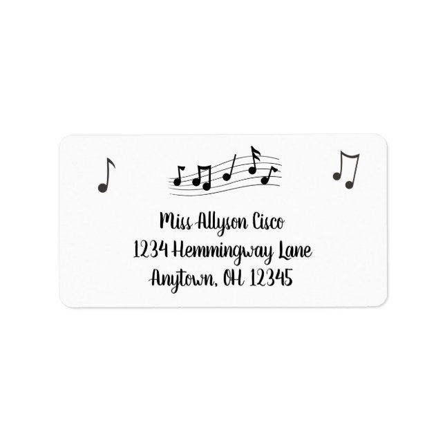 Custom Music Notes Return Address Labels (Front)