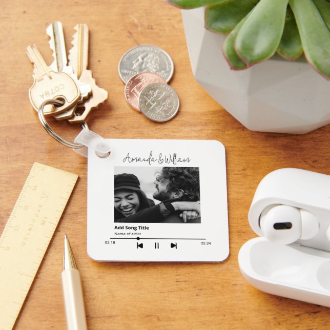 Custom Music & Song Photo Key Ring (Desk)
