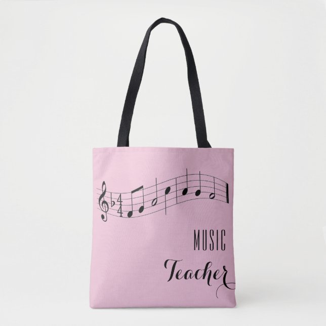 Custom Music Teacher Bag - Rose Pink (Front)