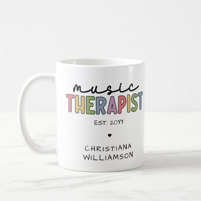 Custom Music Therapist Music Therapy Graduation Coffee Mug (Left)