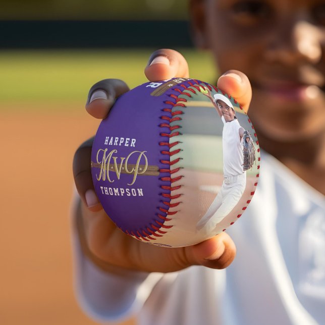 Custom MVP Player Sports Photo Collage Keepsake Baseball (Custom MVP Player Sports Photo Collage Keepsake Baseball)