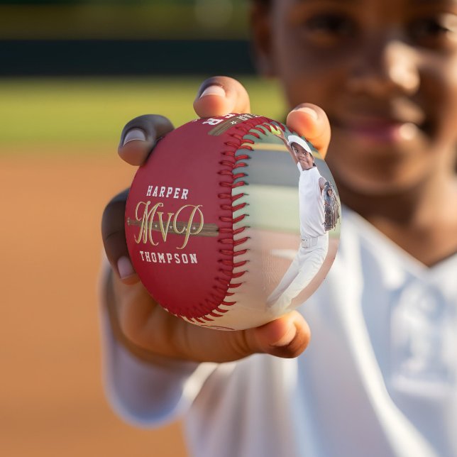 Custom MVP Player Sports Photo Collage Keepsake Baseball (Custom MVP Player Sports Photo Collage Keepsake Baseball)